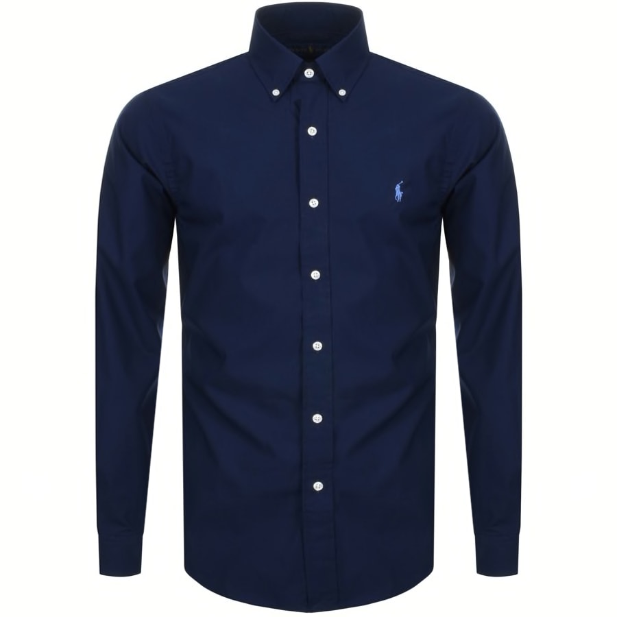 Alternative Image for ProductRalph Lauren Slim Fit Long Sleeve Shirt Navy1